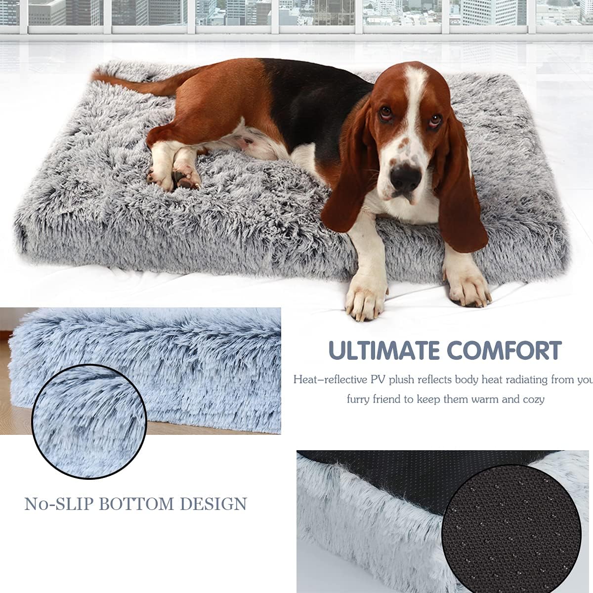 Dog Bed Large Memory Foam Comfortably Orthopaedic Detachable and Washable Pet Dog Bed Dog Mat Cage Dog Box Mat 39-24-4in