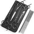 8.0 in 9CR Titanium Professional dog grooming scissors set,Grooming Scissors for Dogs Cats,Pet nail clippers,Shears, Straight,Curved,Thinning Shears,Comb for Full Body,Face, Nose,Ear,Paw