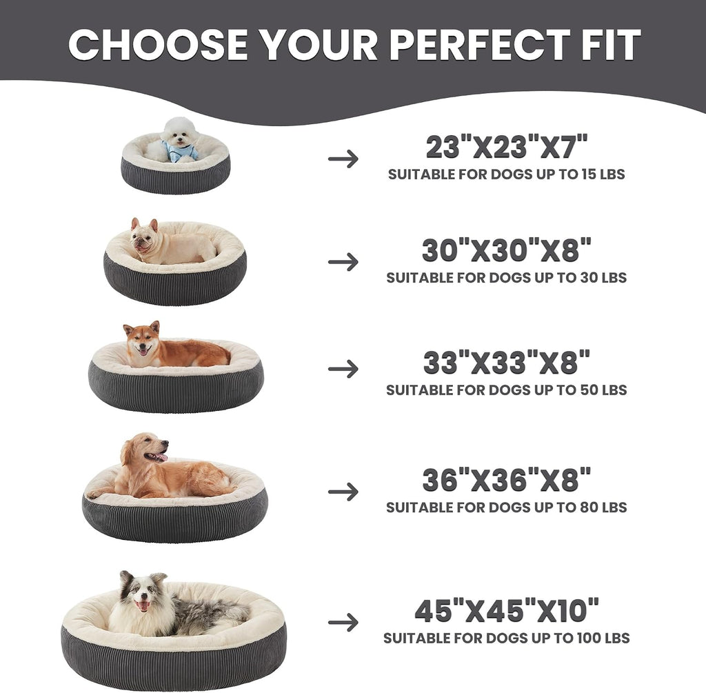 45 inches Calming Donut Dog Bed for Extra Large Dogs,Dark Grey