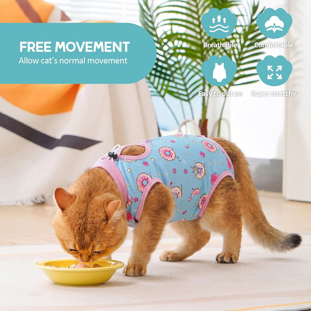 Avont Cat Recovery Suit - Kitten Onesie for Cats After Surgery
