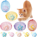 Jecery 5 Pcs Cat Toys Spring,Plush Ball,Multicolor