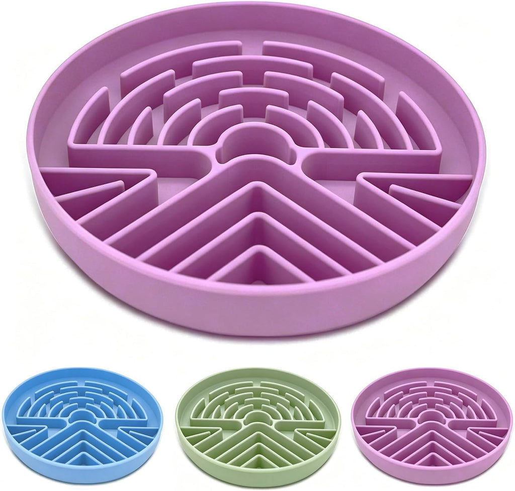 Slow Feeder Dog Bowl for Large & Small Pets, Anti Choking Puzzle Dog Food Bowl with Non-Slip Base, Interactive Pet Slow Eating, Silicone Cat Feeder for Puppies Cats