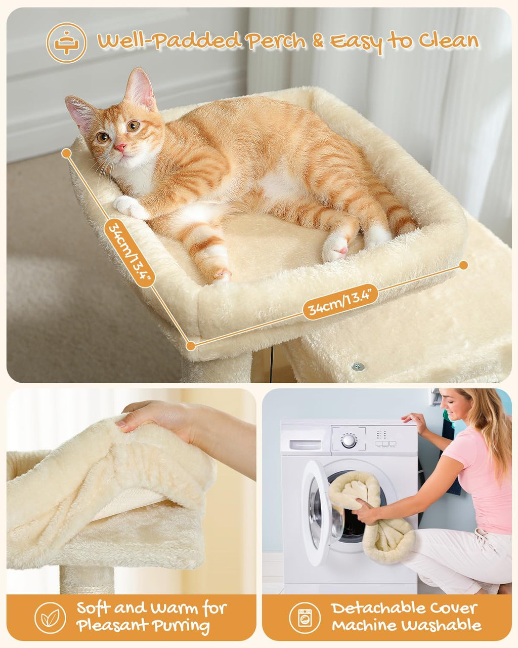 PAWZ Road 30" Cat Tower, Small Cat Tree with 2 Condos for Indoor Cats