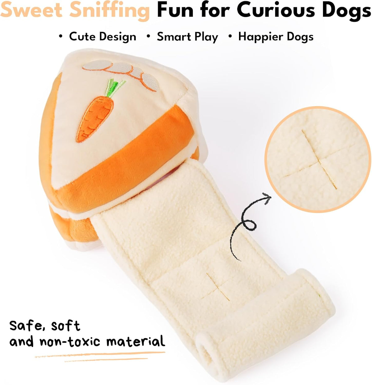 CHEWFFON Dog Interactive Toy, Puzzle Snuffle Carrot Cake for Enrichment