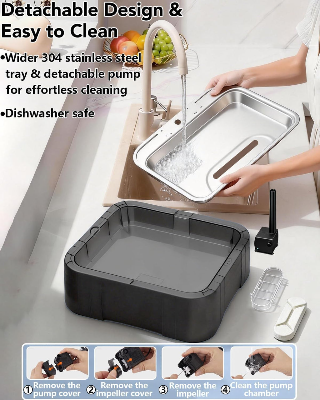UPSKY Cat Water Fountain, 2.25Gal Large Capacity for Multi-Pet Homes