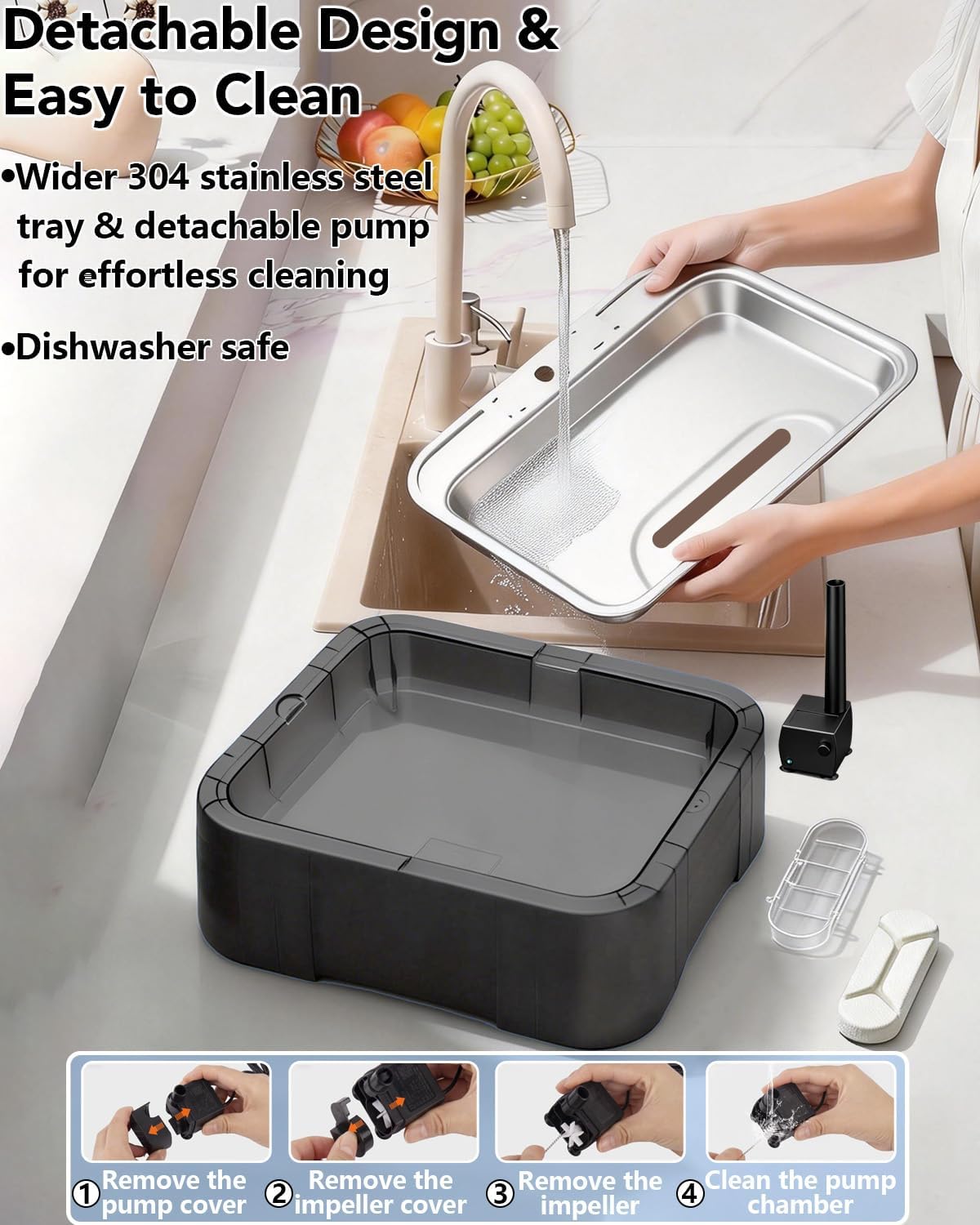 UPSKY Cat Water Fountain, 2.25Gal Large Capacity for Multi-Pet Homes