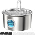 Stainless Steel Cat Water Fountain: Cat Fountain with 6 Filters + 3 Sponges