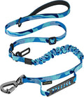 Hotsky Tactical Bungee Shock Absorbing No Pull Dog Leash,Blue Camo,4-6FT