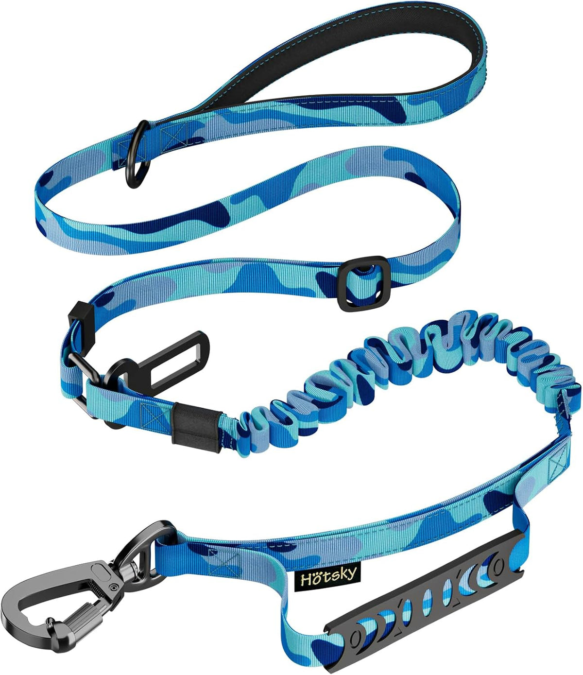 Hotsky Tactical Bungee Shock Absorbing No Pull Dog Leash,Blue Camo,4-6FT