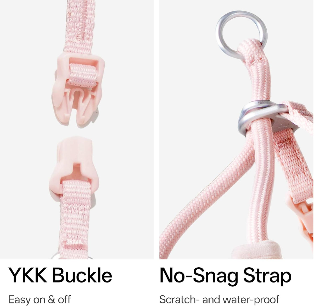 Escape Proof Cat Harness and Leash Set, Y Shape Cat Harness Adjustable Anti-Choke Soft Padded Vest Harness Hands Free Cat Rope Leash and Harness Set for Kitten Cats≤26lbs (Pink, M)