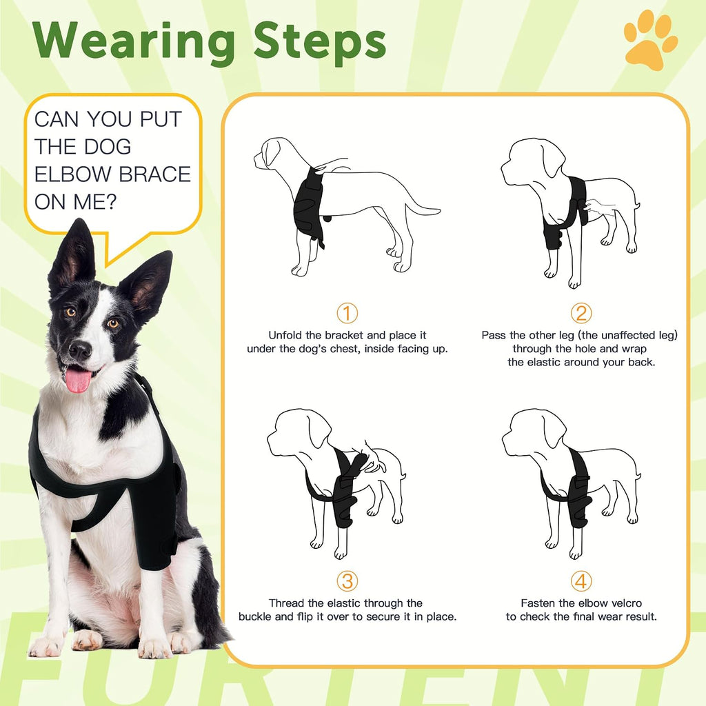 Dog Front Leg Brace for Elbow Dysplasia, Shoulder Dislocation, Hygroma, Pet Prevent Licking Wound Elbow Protector, Avoid Cone of Shame, Abrasion Resistant Dog Recovery Sleeve, M