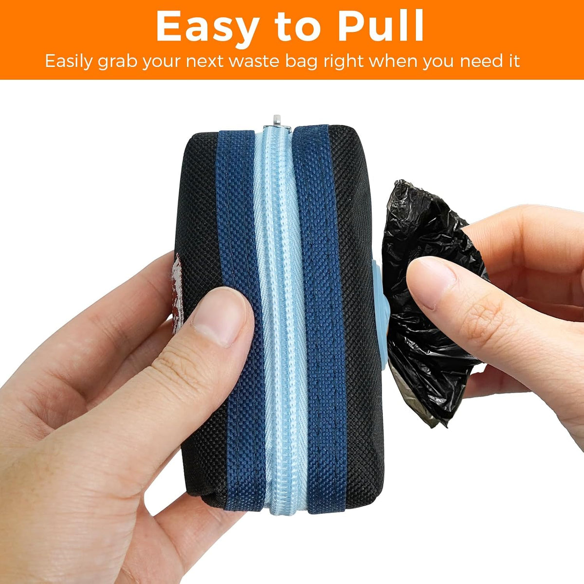 Dog Poop Bag Holder for Leash, Large-Capacity Canvas Pouch, Black | Holds one bag roll, keys, treats, and small essentials with quick access, secure straps, and water-resistant canvas