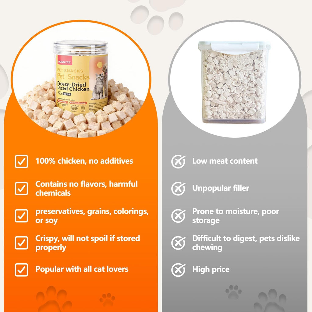 Freeze-Dried Chicken, Freeze-Dried Chicken Dog Cat Treats, 100g