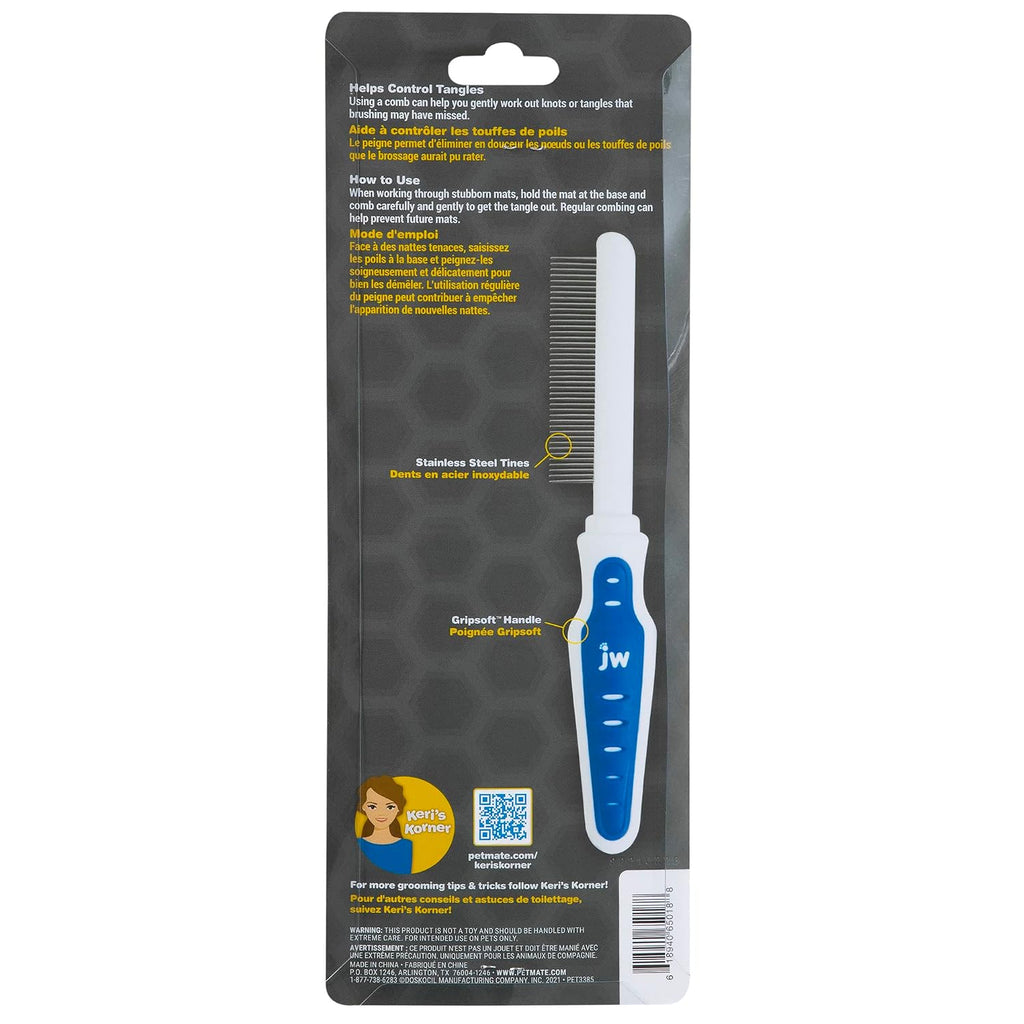 JW Pet GripSoft Cat Comb - Medium & Long Haired Cat Brush for Shedding & Tangle Removal (Pack of 3)