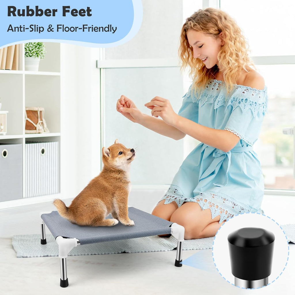 Elevated Dog Bed for Small Dogs, Dog Cooling mat Cot, Raised Dog Bed