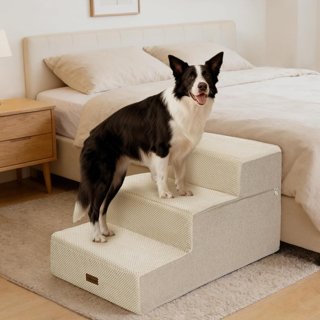 Dog Stairs for Large Dogs 18" H, Extra Wide Pet Steps for Couches & Beds