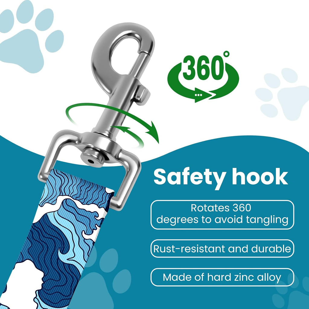 Adjustable pet cat and Dog car seat Belt，The Lanyard is Flexible and Adjustable from 20 to 33 inches(sea Wave)