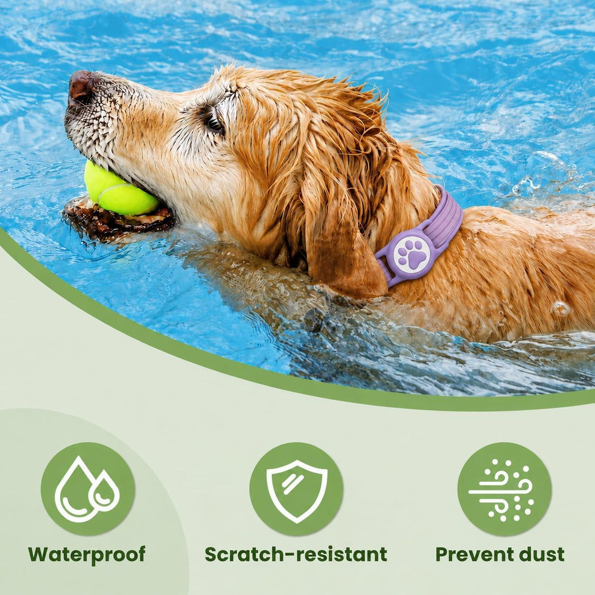 Dog Tracker with Apple Find My, GPS Pet Tracker for Dogs and Cats