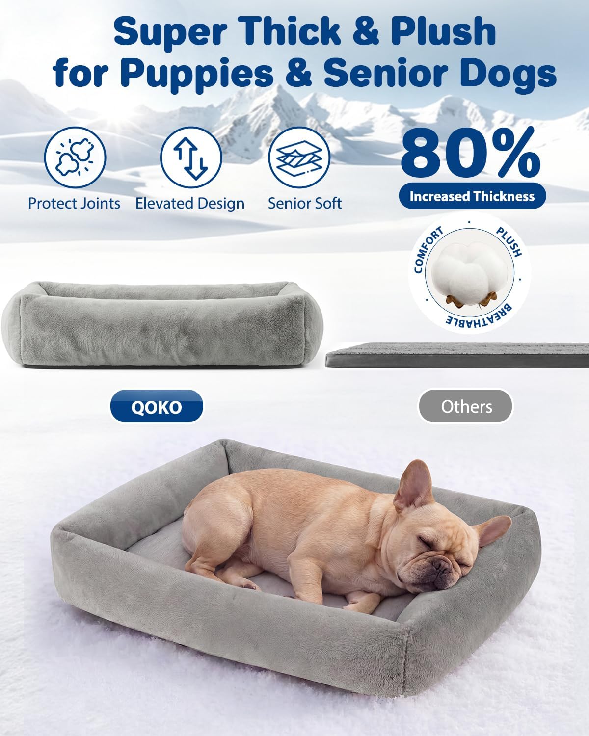 Cooling Dog Bed for Large Dogs - Removable Inner Cushion & Reversible Design (Ice‑Silk Cooling Layer | Sherpa Fleece Layer), Non‑Slip Bottom Washable Medium Mat for Crates, Beds, Sofas 24" × 15"