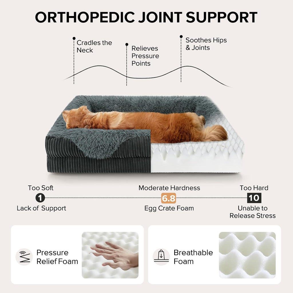 GASUR Orthopedic Dog Bed Extra Large Sized Dog, Washable XL Dog Couch Beds