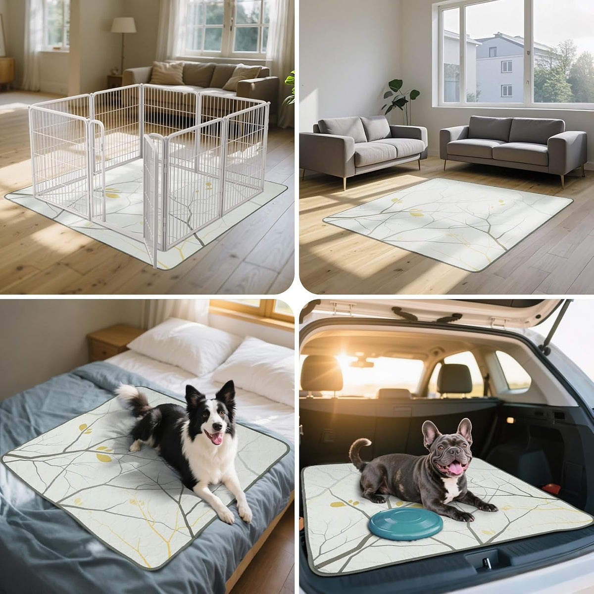 FXW Washable Pee Pads for Dogs, Super Absorbent, 71" Square, 1 Pack | Machine washable, Non-slip backing, Fits 32"H 8-Panel FXW Rollick/Homeplus Playpens