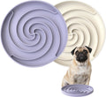Bifeaw Slow Feeder Dog Bowls, Dishwasher Microwave Safe Silicone Puppy Puzzle Bowl with Non-Slip Design for Eating (White and Purple)