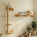 Cat Shelves for Wall – Cat Climbing Furniture Set for Large Cats with House, Bridge Ladder, 3 Scratching Posts & 5 Steps