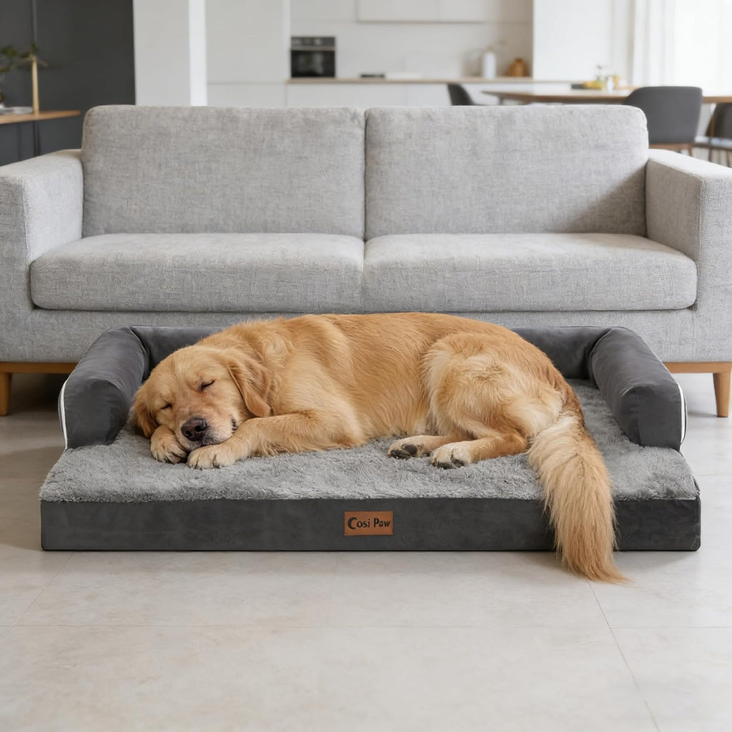 Orthopedic Dog Bed for Extra Large Dogs, 41x27in, Dark Grey