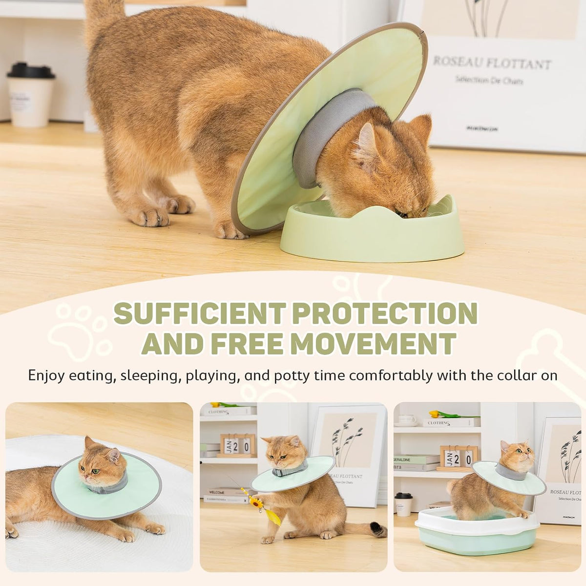 Avont Lightweight Waterproof Foldable Cone, Soft E-Collar - S Green