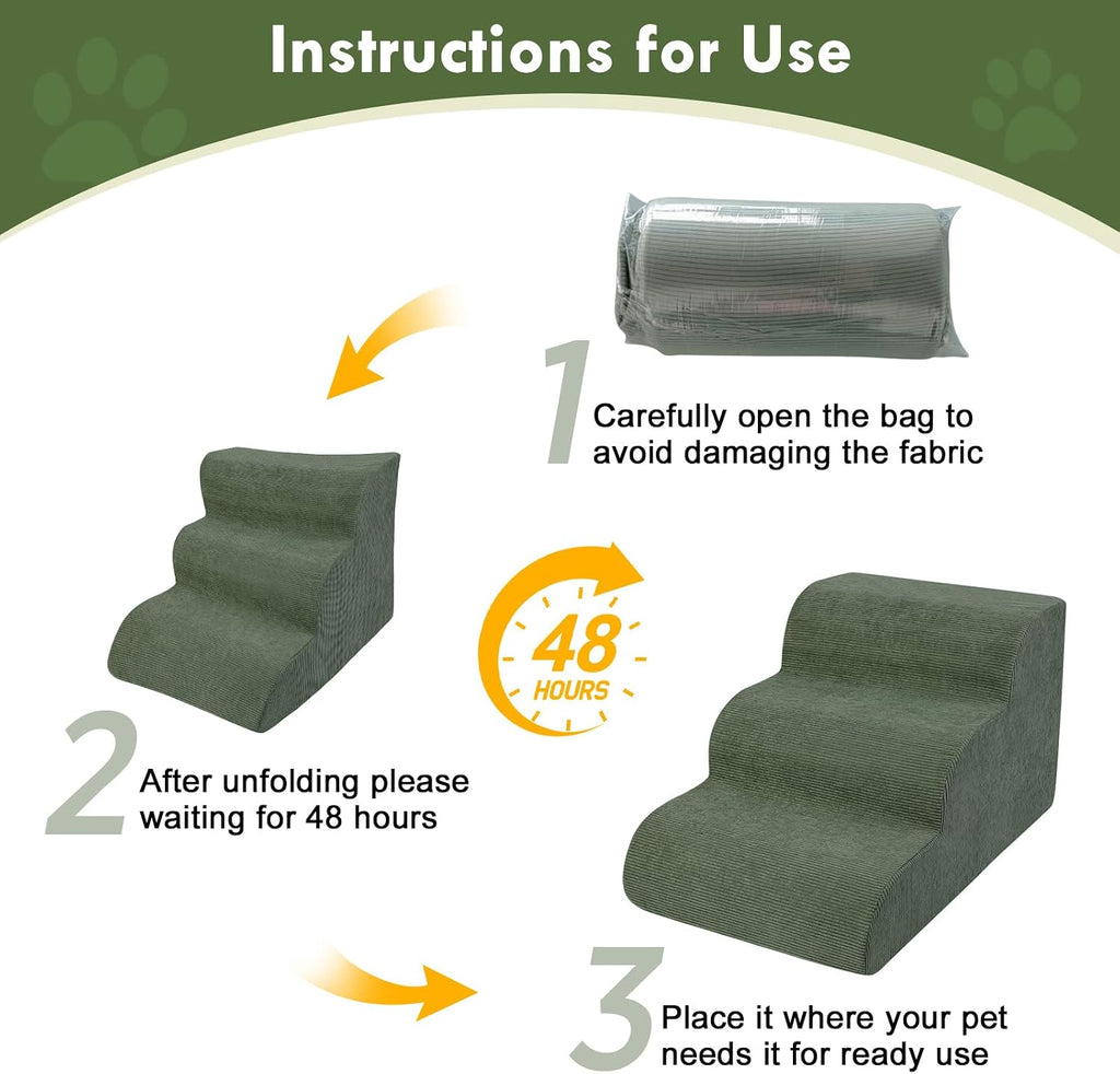 Dog Stairs for Large Dogs, 20" Extra Wide Pet Steps for Bed Couch