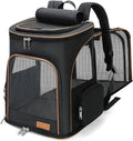 Lekereise Pet Carrier Backpack Expandable Cat Backpack Carrier for Small Dogs Large Cats Puppies, Dog Backpack Carrier for Hiking Travel Outdoor Hold Pets Up to 20 25 Lbs, Black