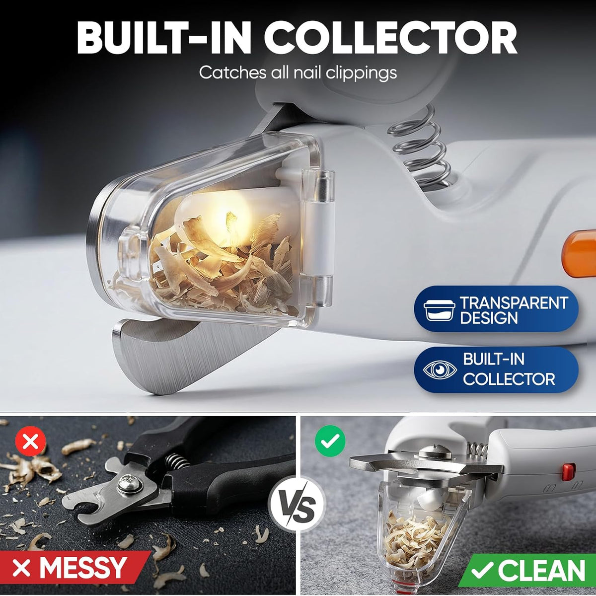2-in-1 Dog & Cat Nail Clippers and Grinder with LED Light