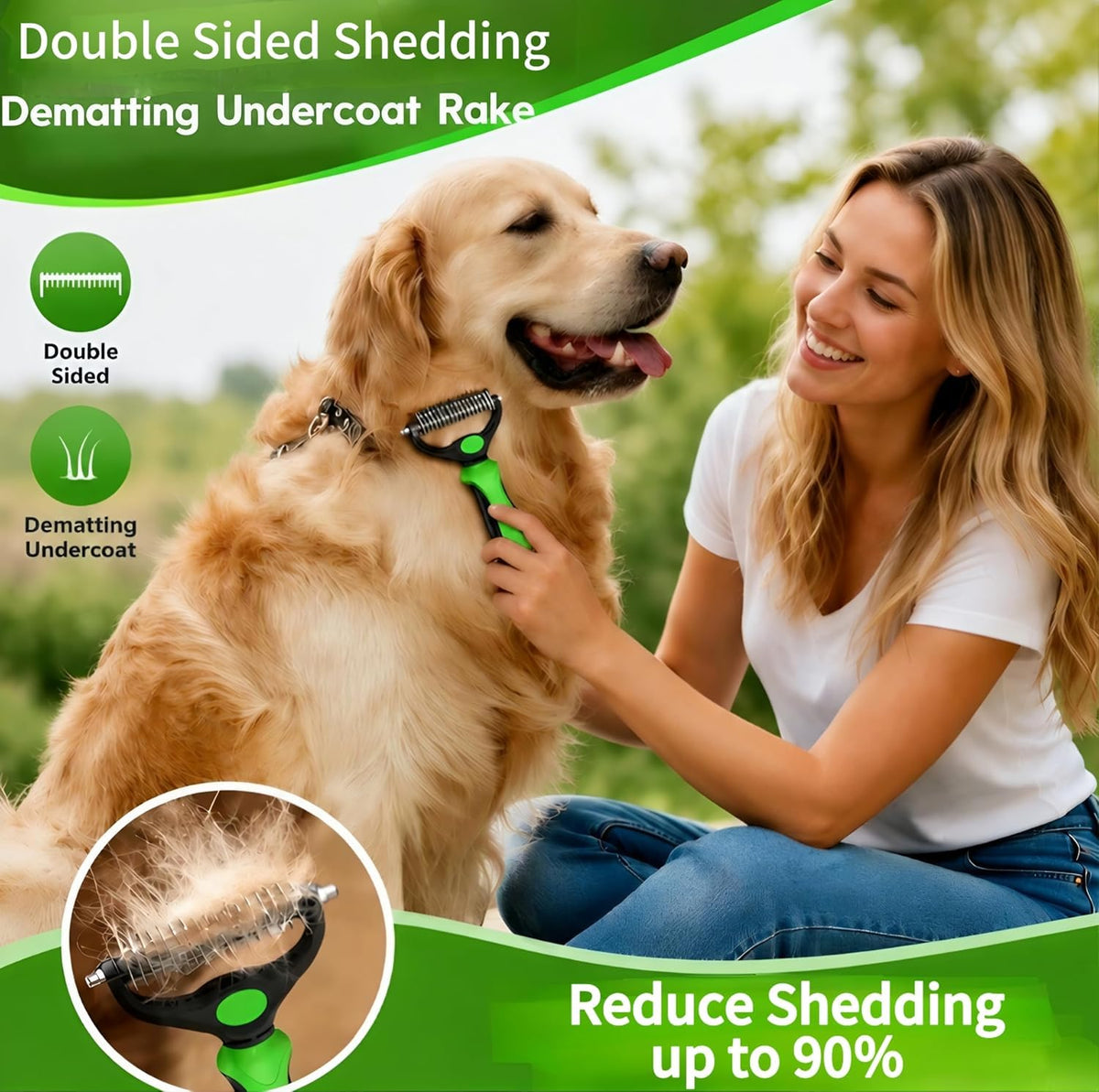 Dog Brush for Shedding,Deshedding Slicker Undercoat Rake Brush for Dog,8PCS