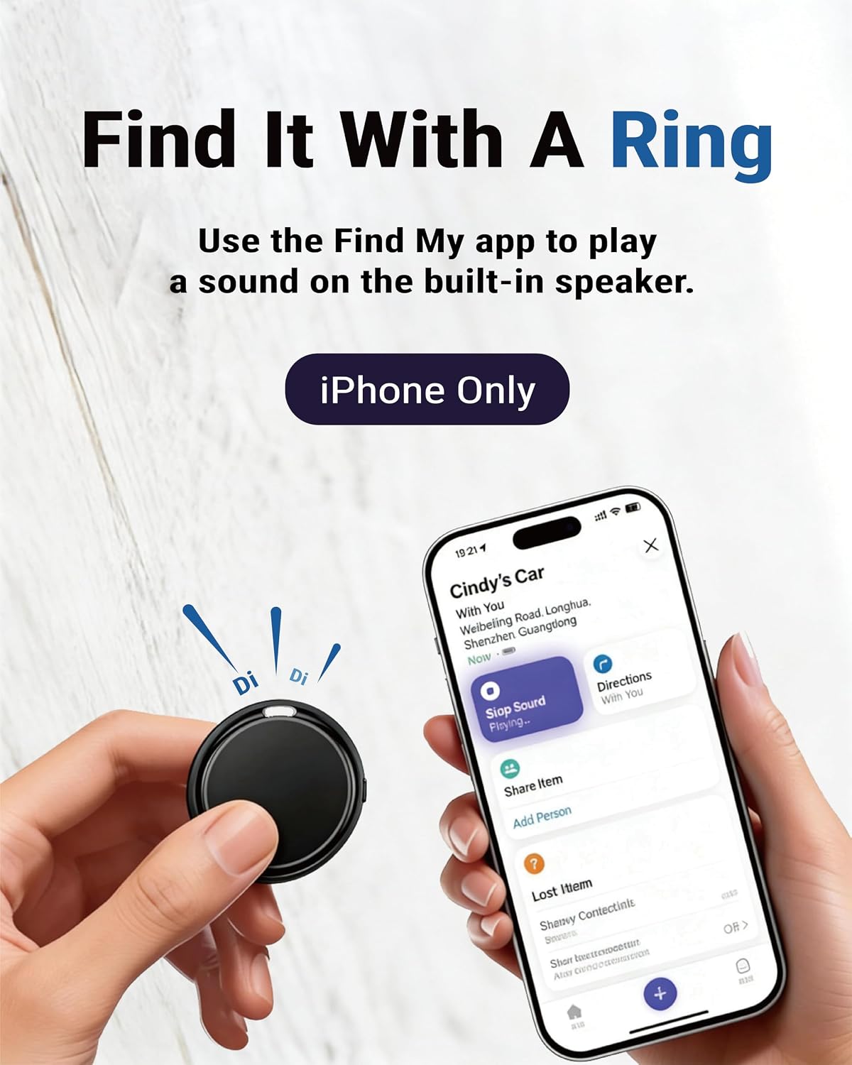 GPS Cat Tracker Collar for iPhone, Find My APP, No Monthly Fee