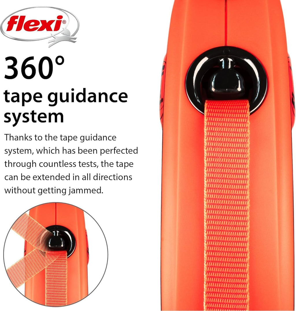 FLEXI® Xtreme Tape Retractable Dog Leash, Small, 16 ft - Orange/Black