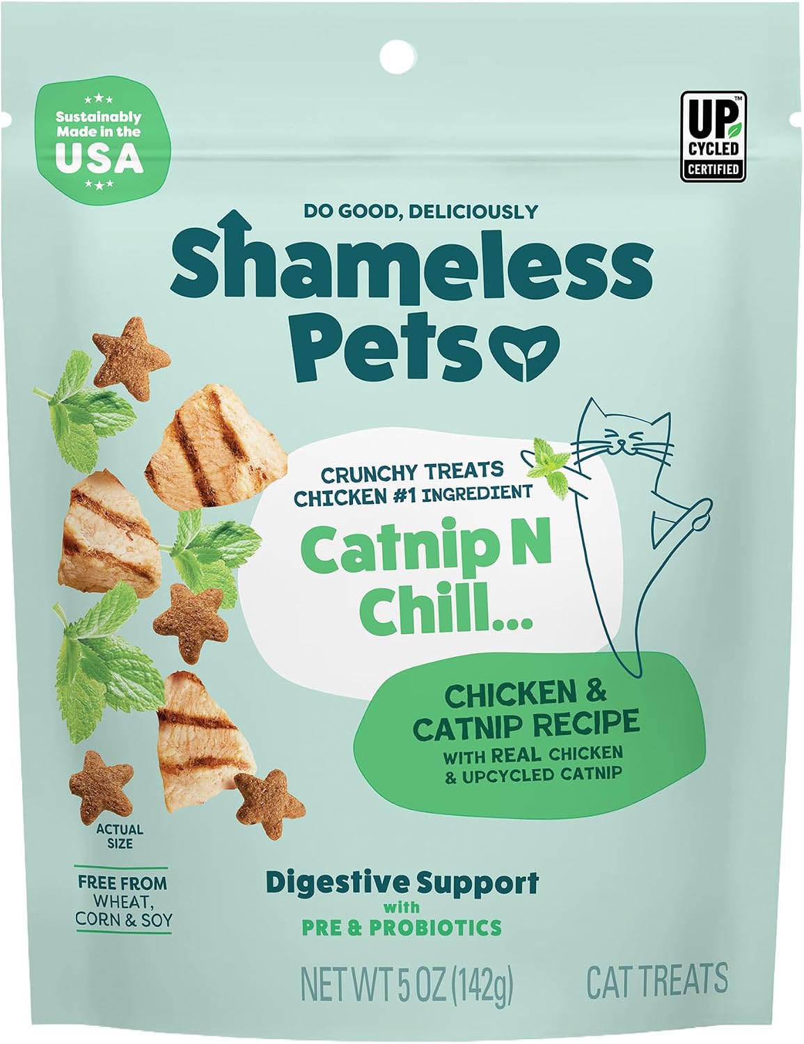 Shameless Pets Catnip N Chill Chicken Crunchy Cat Treats, 5 oz