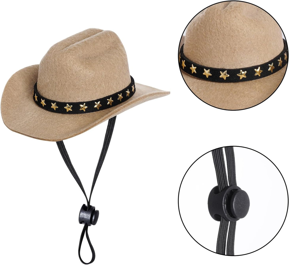 choyaxo Halloween Costumes for Dogs Cat Pet Cowboy Costume Cowboy Hat with Bandana Set for Halloween, Christmas, Holiday, Party, Cosplay (Khaki, Small)
