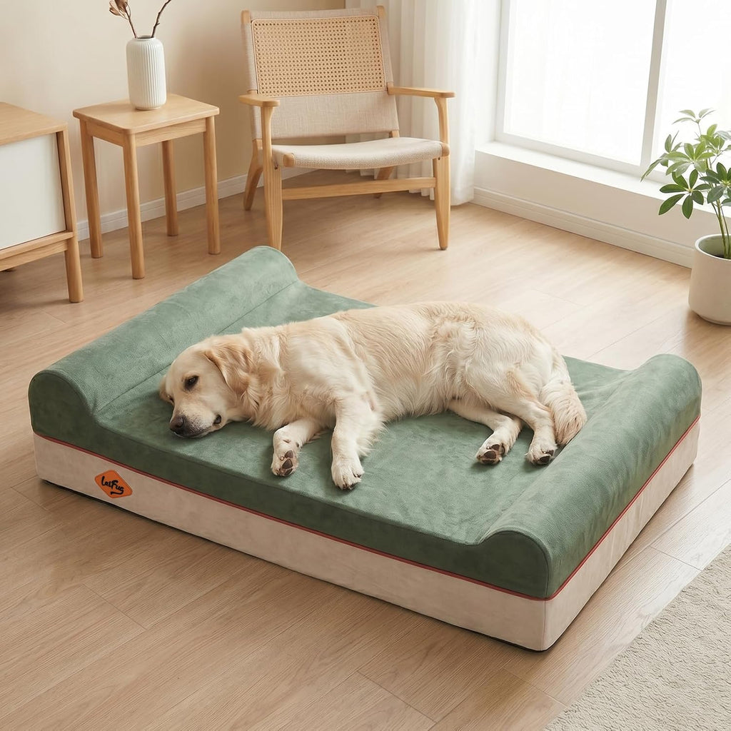 Laifug Orthopedic Dog Bed, Dark Green 50''x36''x10'', Memory Foam