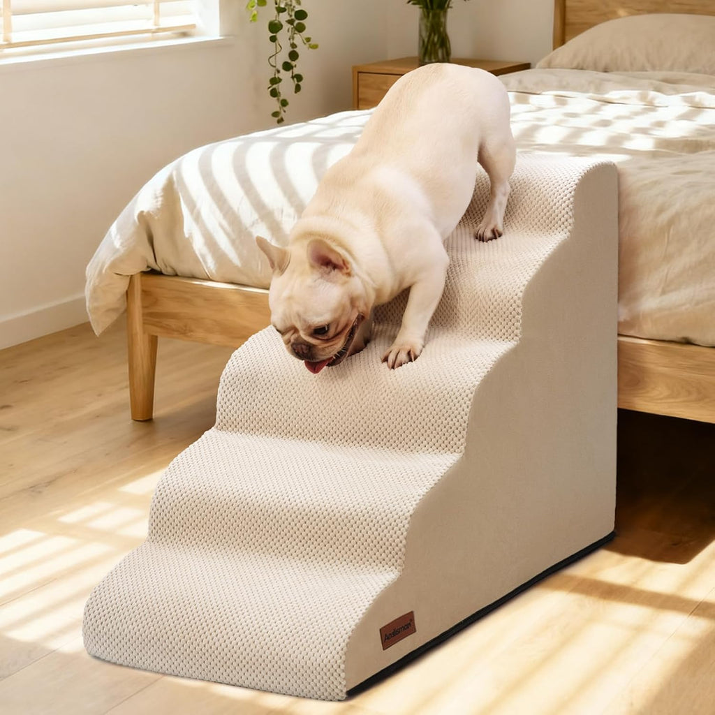 Aodisman Dog Stairs for High Beds,5 Step Pet Ramp for Dogs and Cats,22.4" H