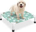 Cute Alpaca Print Elevated Dog Bed - Portable Cooling Pet Cot for Small Dog