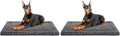 Washable Dog Bed Mat Crate Pad Soft Fluffy Pet Kennel Beds Dog Sleeping Mattress for Large Jumbo Medium Small Dogs, 48 x 30 Inch, Gray (Pack of 2)