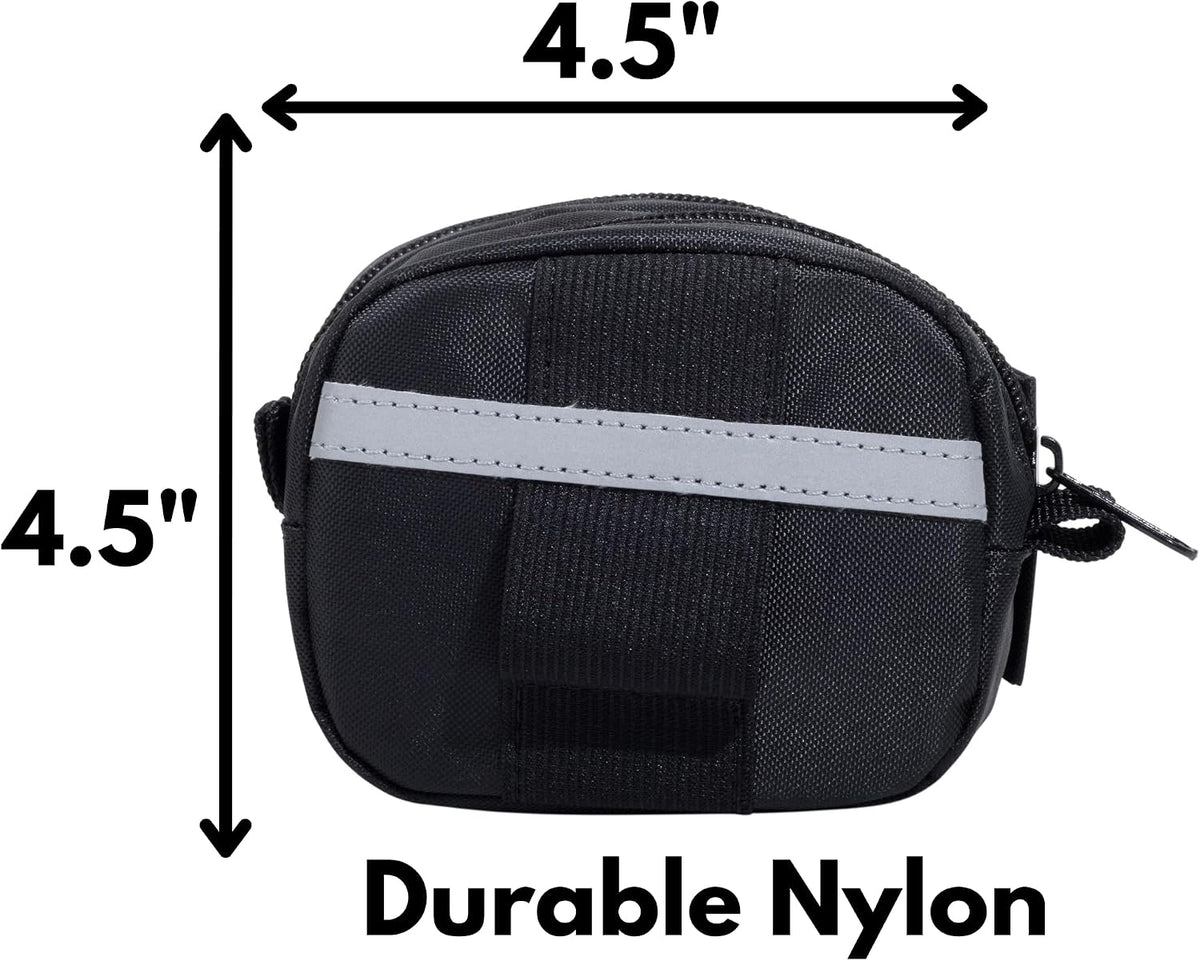 Gracie To The Rescue Leash Bag, compatible with flexi retractable leash, Treat and Poo Bag Holder for leash, Waste Bag Holder (Black)