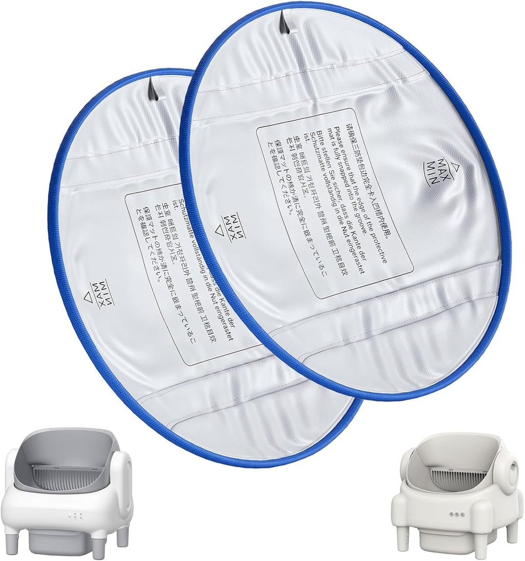 Waterproof Pads for Open Top Self-Cleaning Cat Litter Box, 2-Pack | Washable Removable Cat Litter Box Pads, Leak-Proof Replacement Liner Accessories