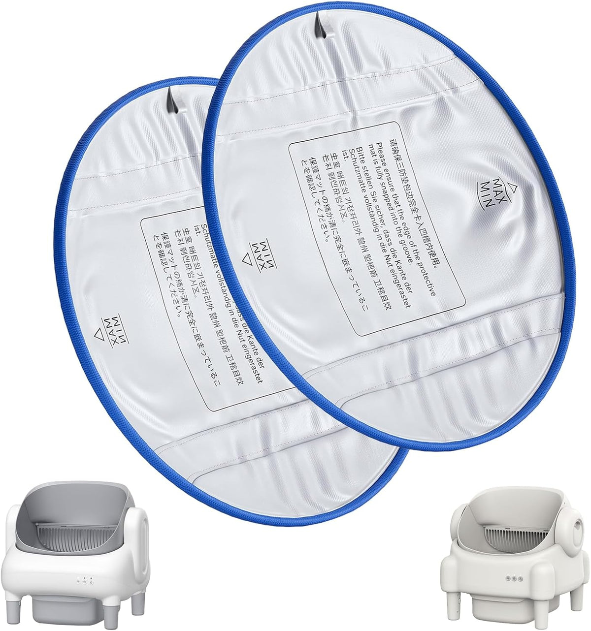 Waterproof Pads for Open Top Self-Cleaning Cat Litter Box, 2-Pack | Washable Removable Cat Litter Box Pads, Leak-Proof Replacement Liner Accessories