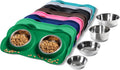 Hubulk Pet Dog Bowls 2 Stainless Steel Dog Bowl with No Spill Non-Skid Silicone Mat + Pet Food Scoop Water and Food Feeder Bowls for Feeding Small Medium Large Dogs Cats Puppies (X- L, Huntergreen) 