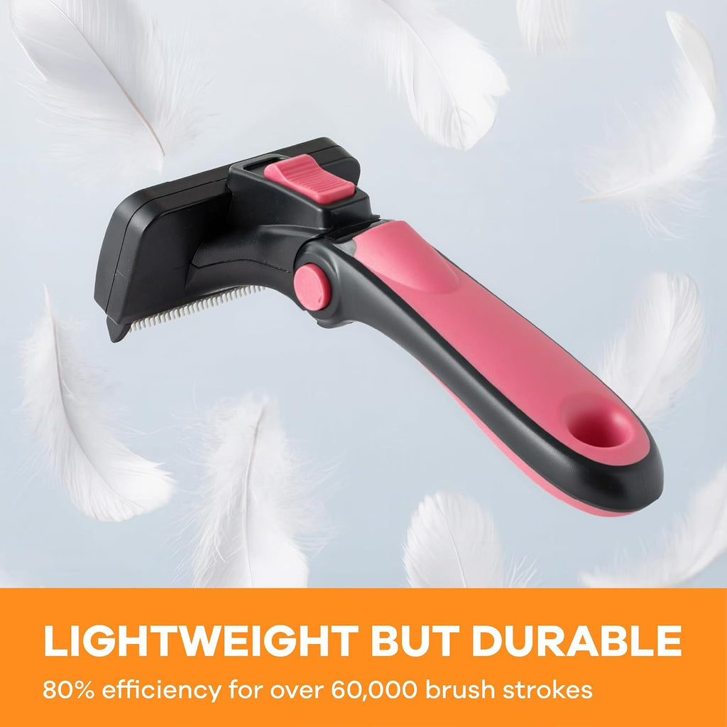 Deshedding Dog Brush for Short/Medium Hair (Small,Pink) – Gentle Deshedding Tool for Dogs & Cats – Reduces Shedding, Without damaging Topcoat. Removes Loose Fur & Dead Undercoat.