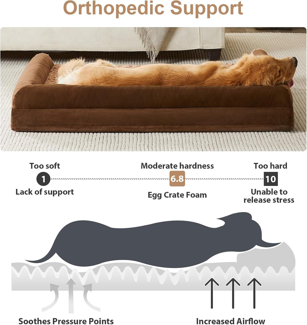 BFPETHOME Orthopedic Washable XLarge Dog Bed for Senior Dog Cozy Sleep