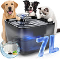Pet Water Fountain for Large Dogs & Cats, 7L/1.84Gal, Quiet Automatic Pump
