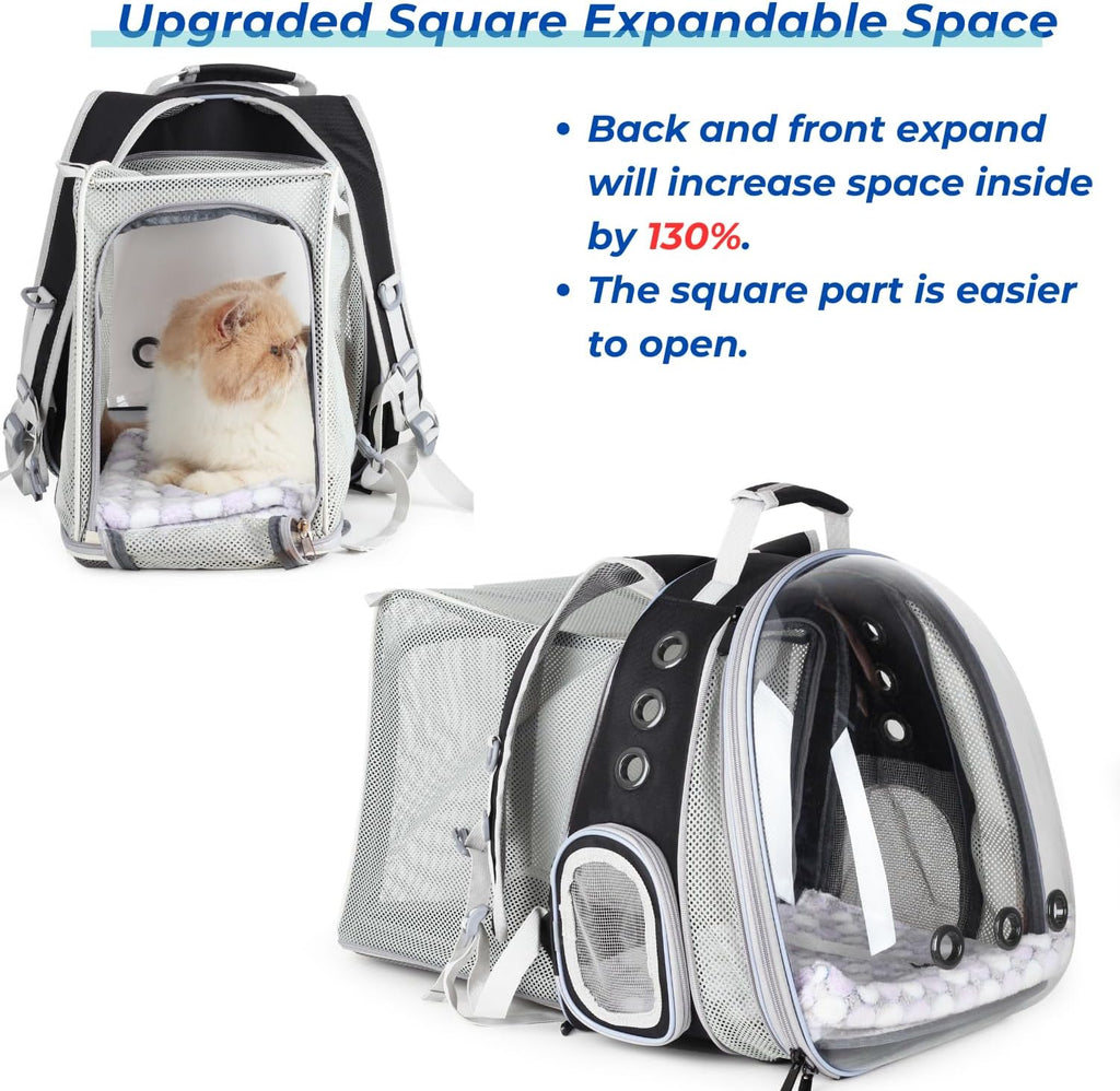 Lollimeow Expandable Bubble Cat Carrier Backpack, Supports up to 16 lbs