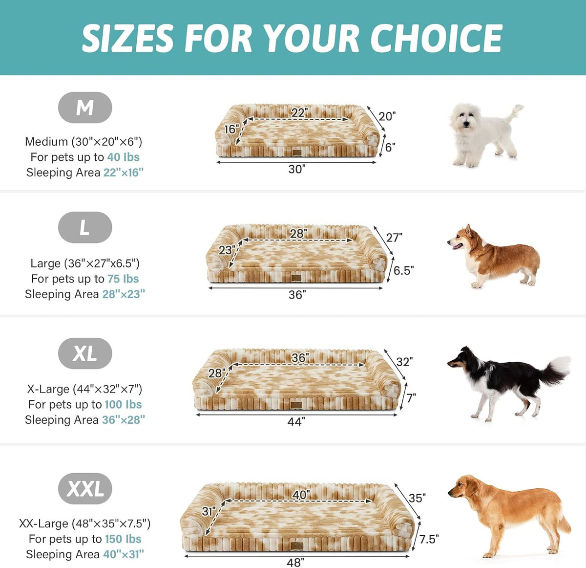 COZY KISS Faux Rabbit Fur Dog Bed for Medium Dogs, Tie-Dye Brown, 36"x27"
